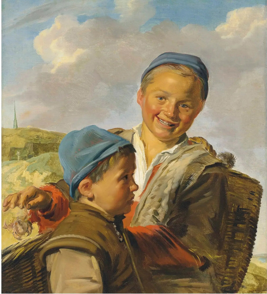 İki balıkçı çocuk portresi, biri yengeç tutuyor - Frans Hals