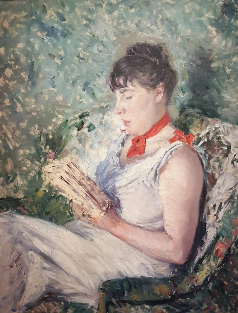 Oturan kadın portresi, okuyor - Gustave Caillebotte