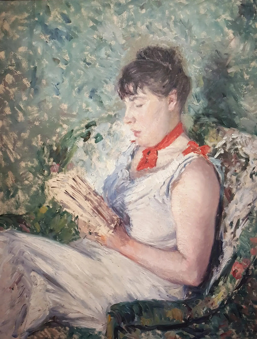 Oturan kadın portresi, okuyor - Gustave Caillebotte