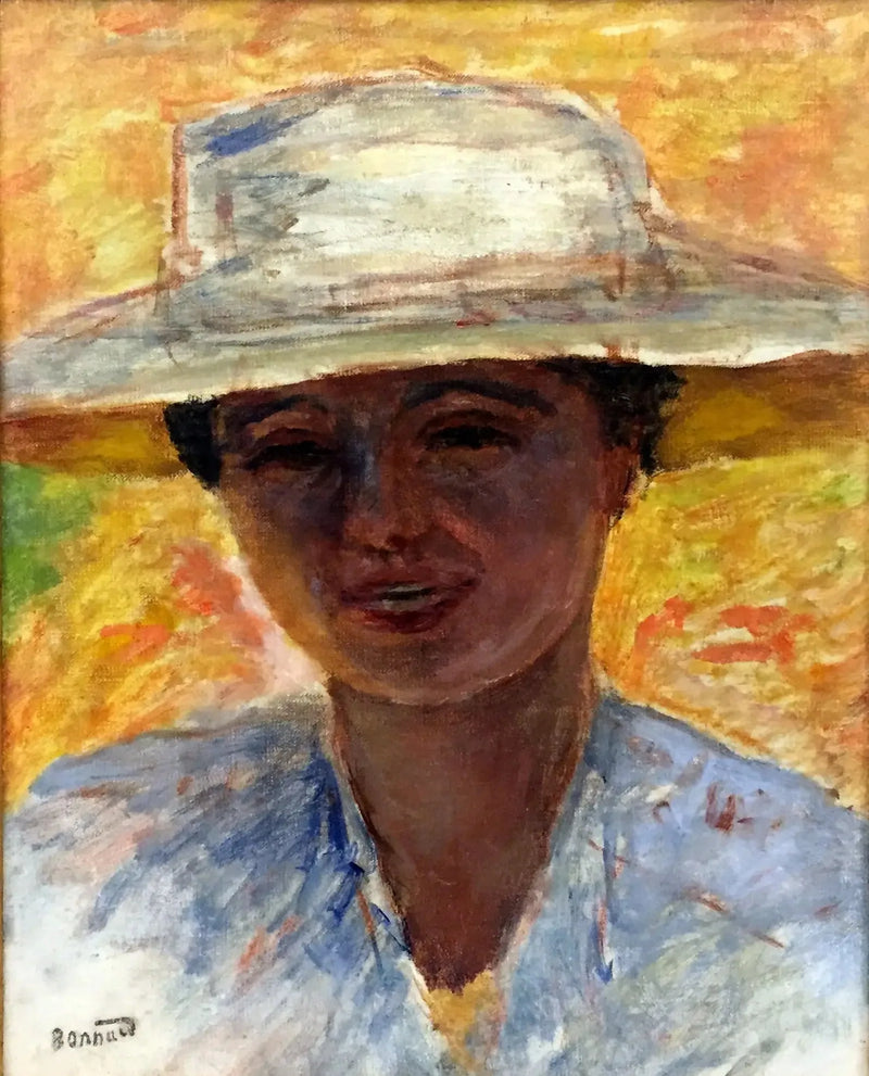 Büyük Şapkalı Kadın Portresi - Pierre Bonnard