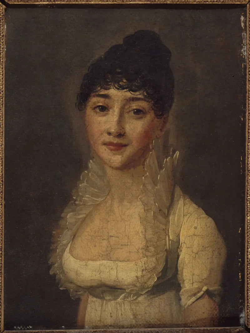 Beyaz elbise giymiş kadın portresi - Louis-Léopold Boilly