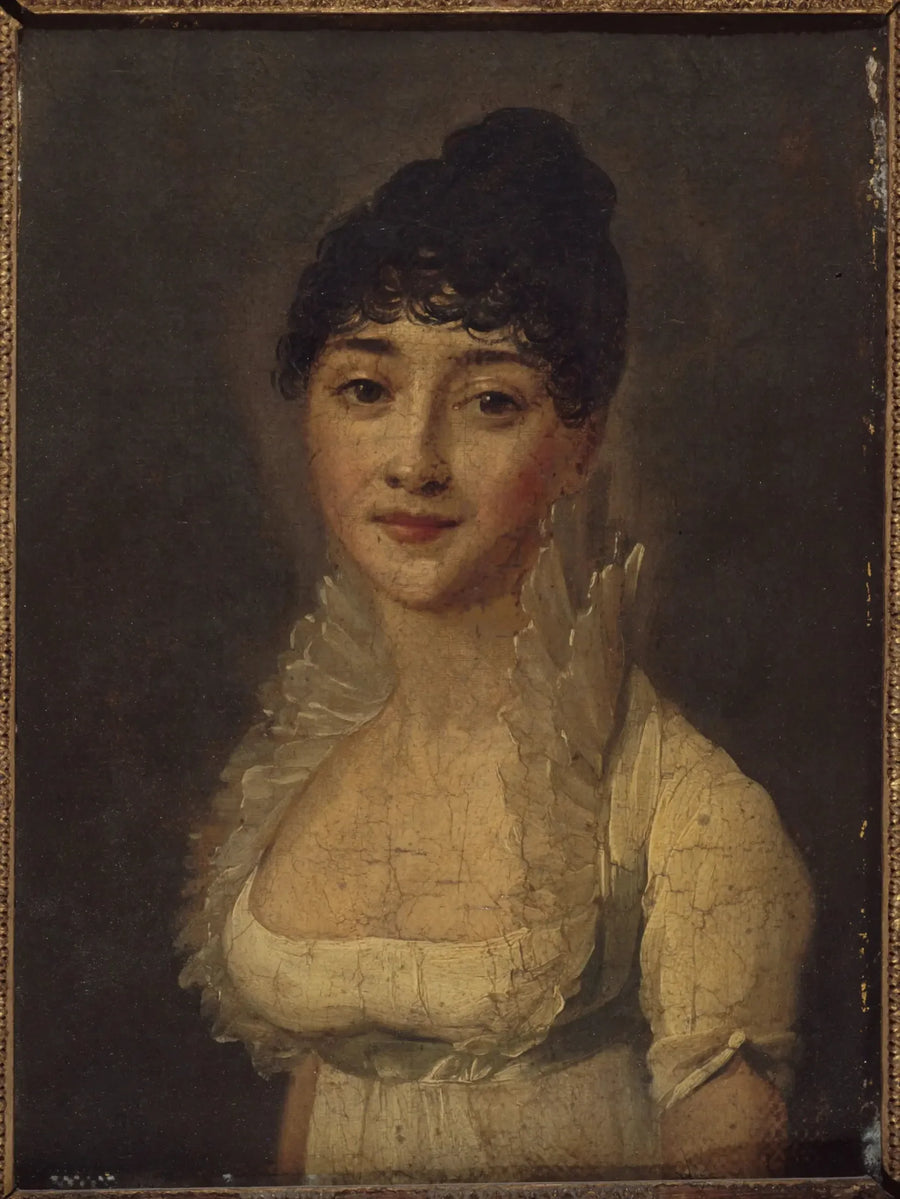Beyaz elbise giymiş kadın portresi - Louis-Léopold Boilly
