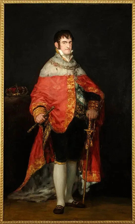Ferdinand VII'nin kraliyet pelerini içindeki portresi - Francisco de Goya