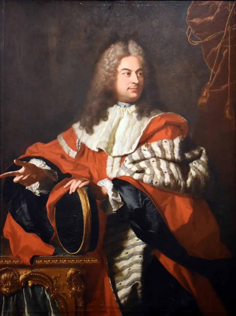 Gaspard de Gueidan (1688-1767) portresi, başkanlık kürsüsüyle. - Hyacinthe Rigaud