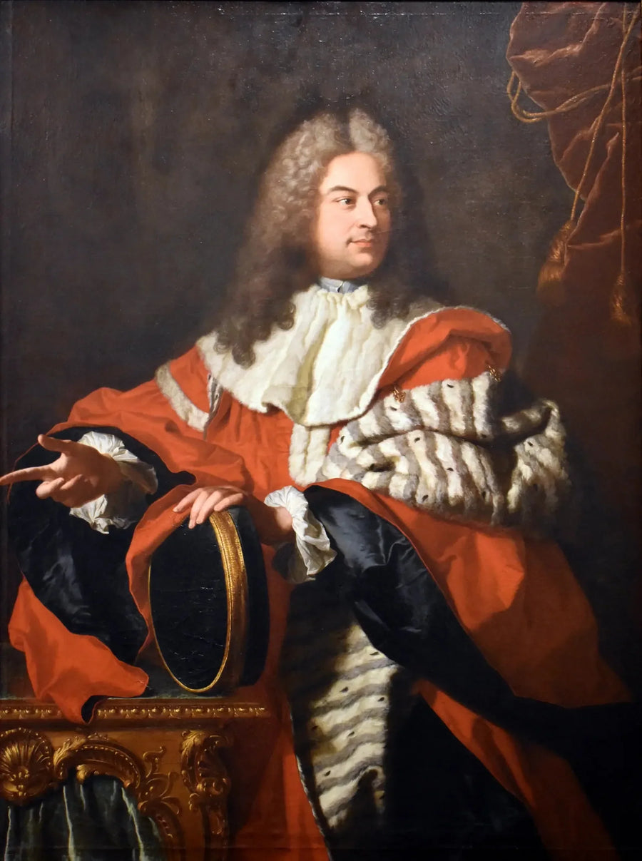 Gaspard de Gueidan (1688-1767) portresi, başkanlık kürsüsüyle. - Hyacinthe Rigaud
