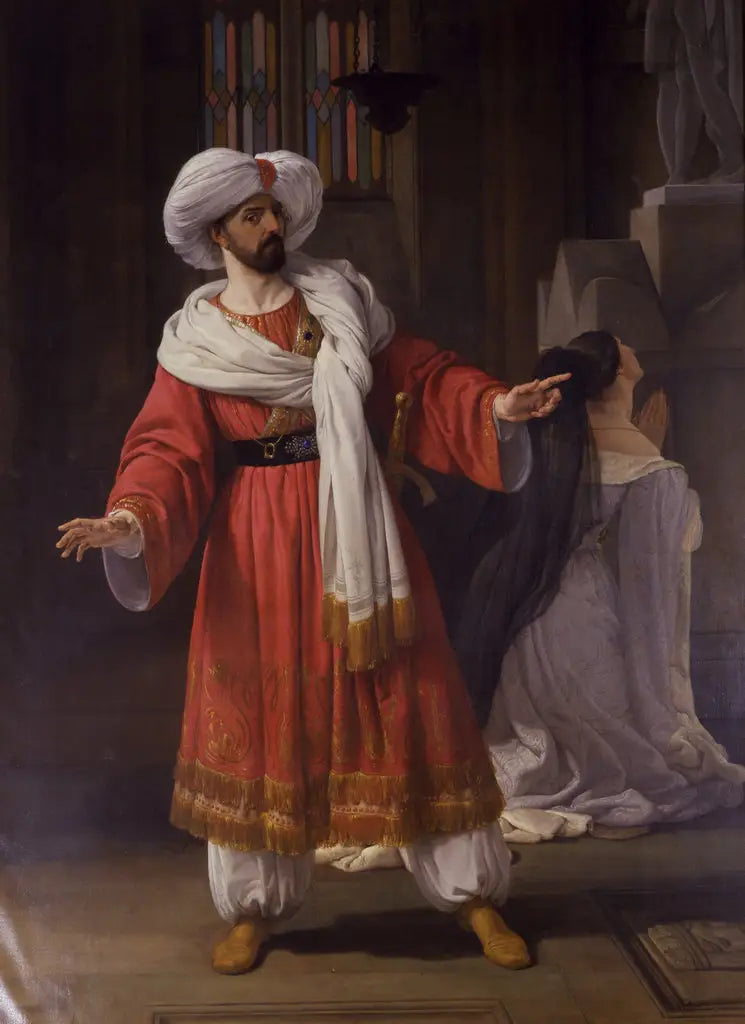 Portrait de Giovanni David en Alessandro dans Gli arabi nelle Gallie de Pacini - Francesco Hayez - Alpha Reproduction