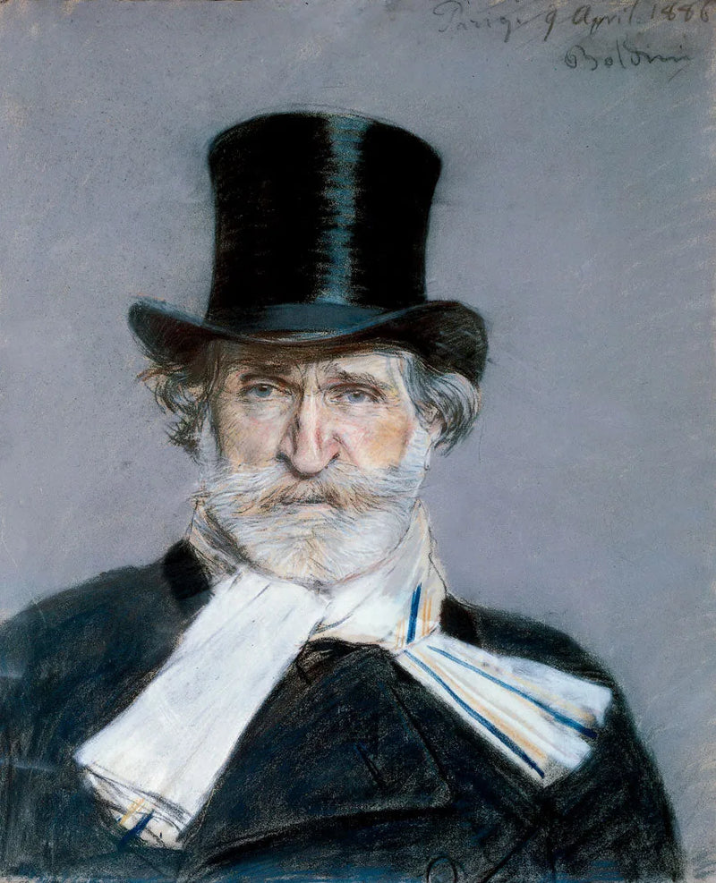 Giuseppe Verdi'nin Beyaz Eşarpli ve Fötr Şapkalı Portresi - Giovanni Boldini