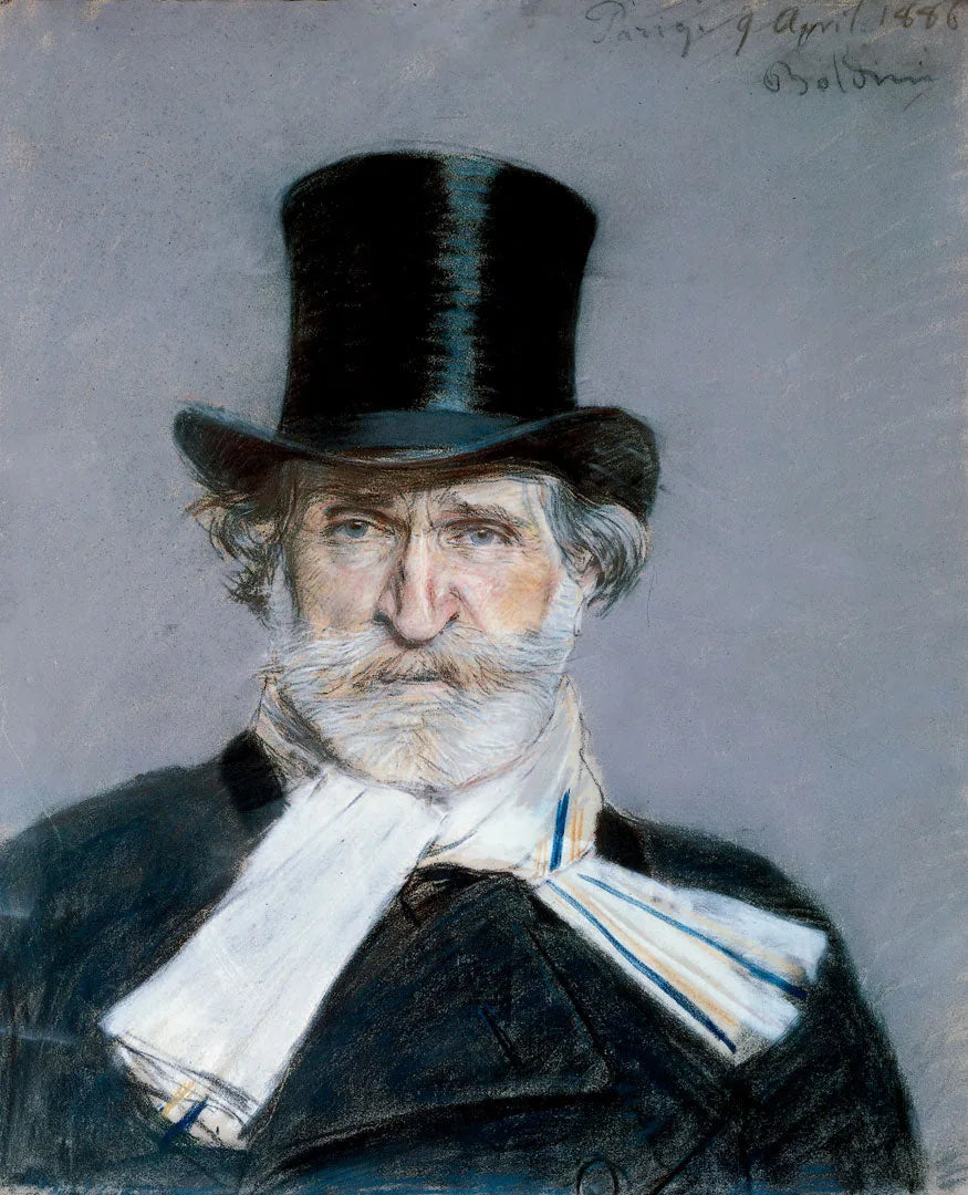 Giuseppe Verdi'nin Beyaz Eşarpli ve Fötr Şapkalı Portresi - Giovanni Boldini