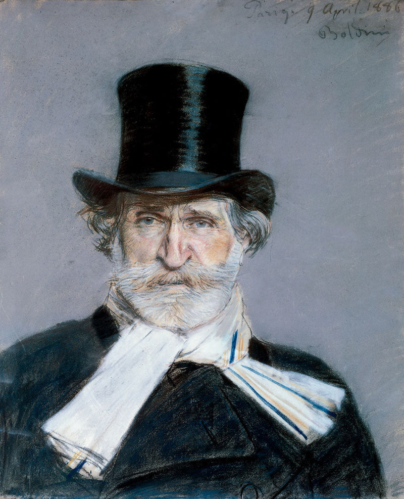 Giuseppe Verdi'nin Beyaz Eşarpli ve Fötr Şapkalı Portresi - Giovanni Boldini