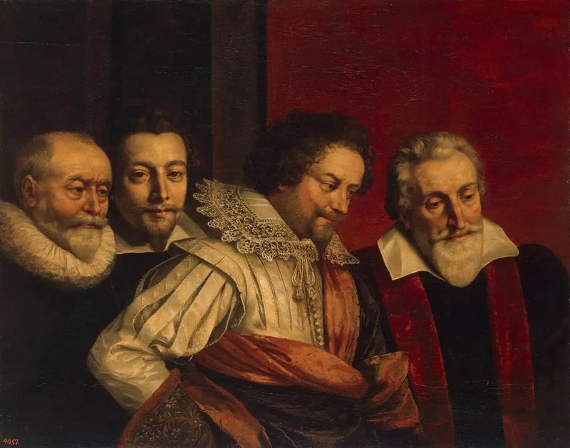 Paris Konseyi dört üyesinin grup portresi (kayıp tablodan parça) - Frans Pourbus the Younger