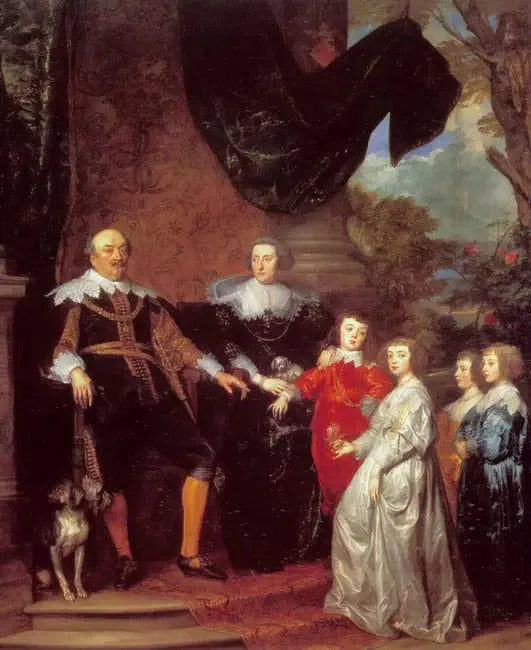 Jan VIII (Genç), Nassau-Siegen Kontu'nun Portresi, ailesiyle birlikte - Antoine van Dyck