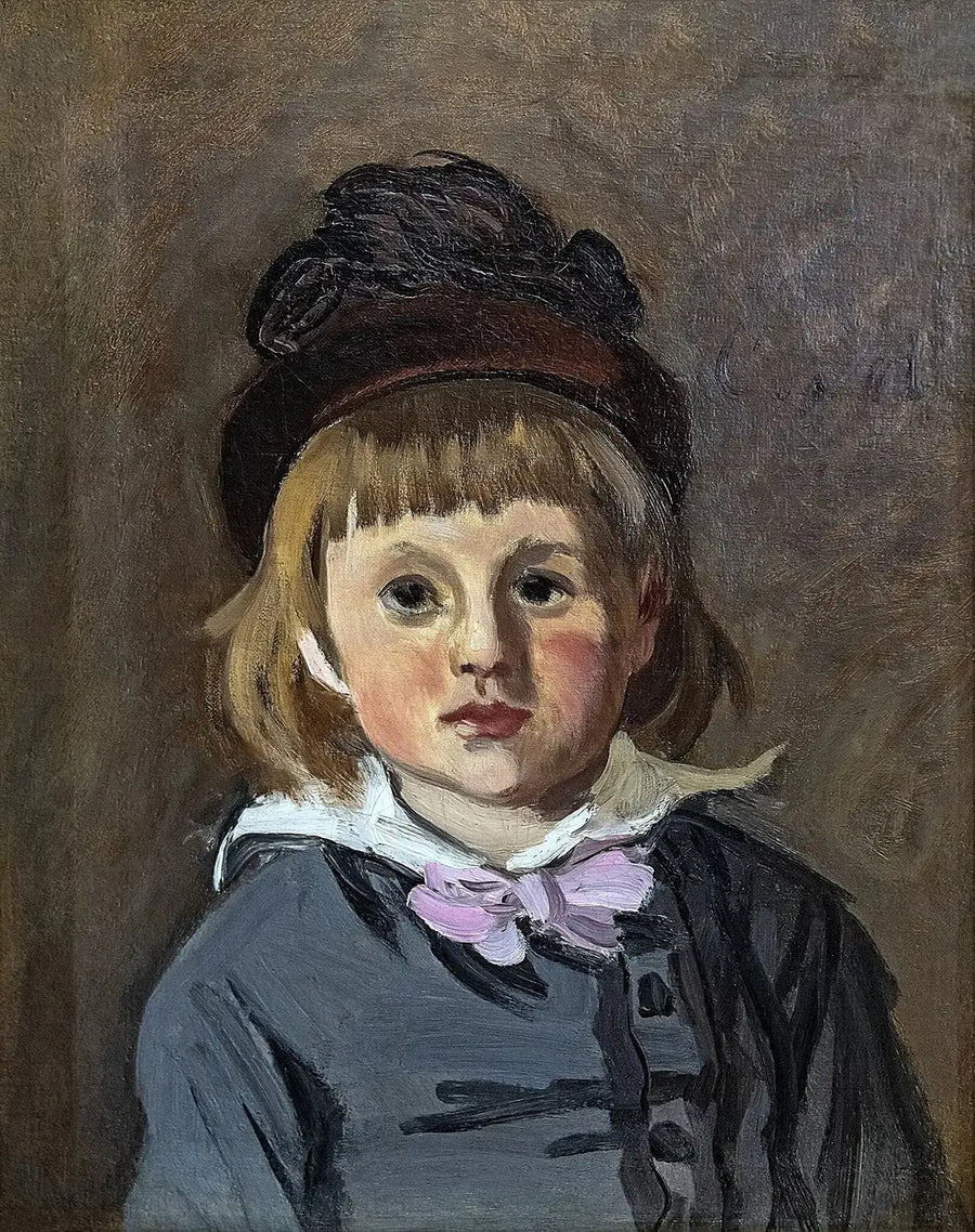 Ponponlu şapka takan Jean Monet portresi - Claude Monet