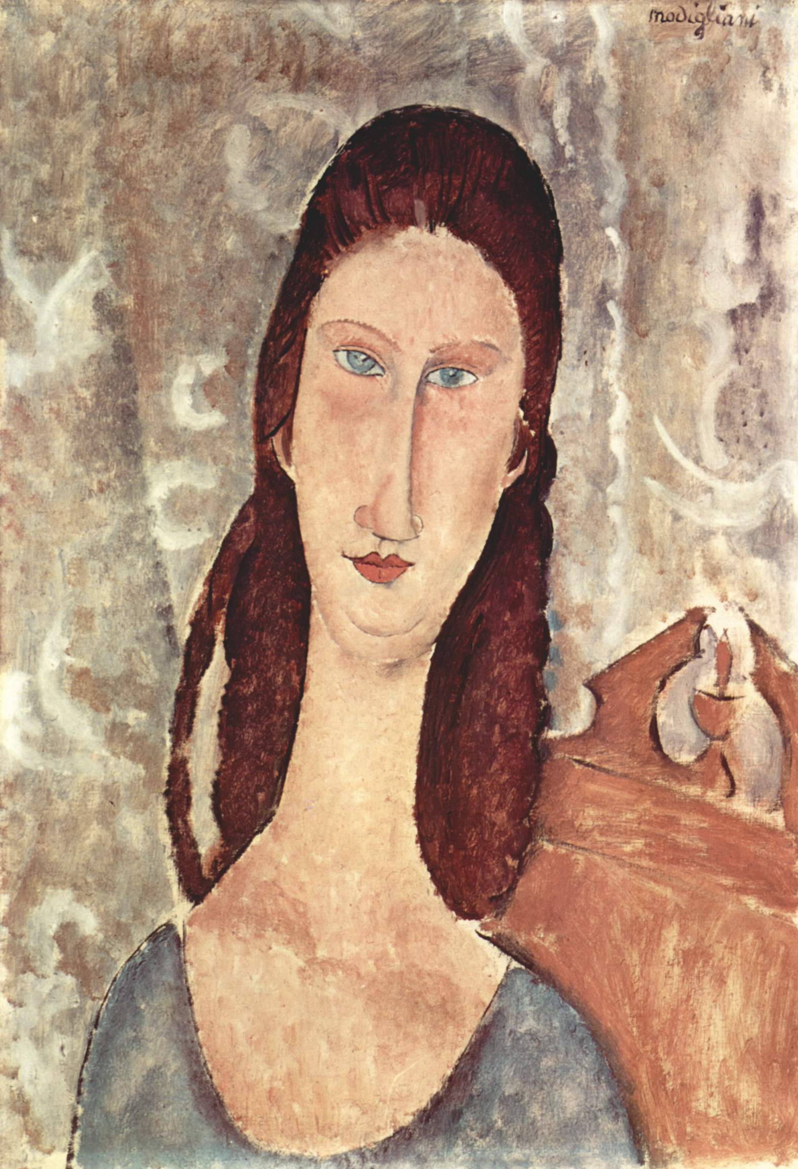 Reproduction du tableau « Portrait de Jeanne Hébuterne - Amedeo Modigliani » par Alpha Reproduction en peinture à l’huile