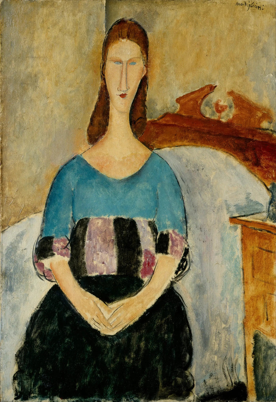 Oturan Jeanne Hébuterne Portresi - Amedeo Modigliani