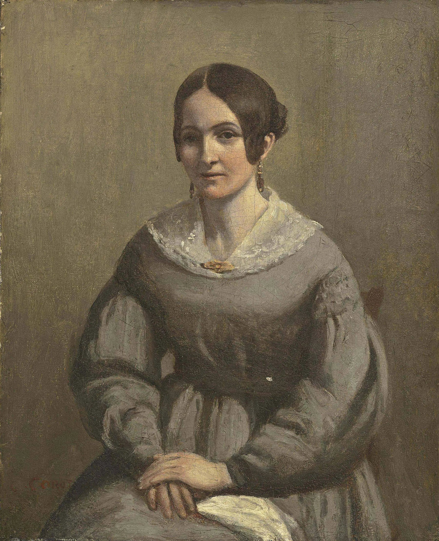 Genç Kadın Portresi - Jean-Baptiste Camille Corot