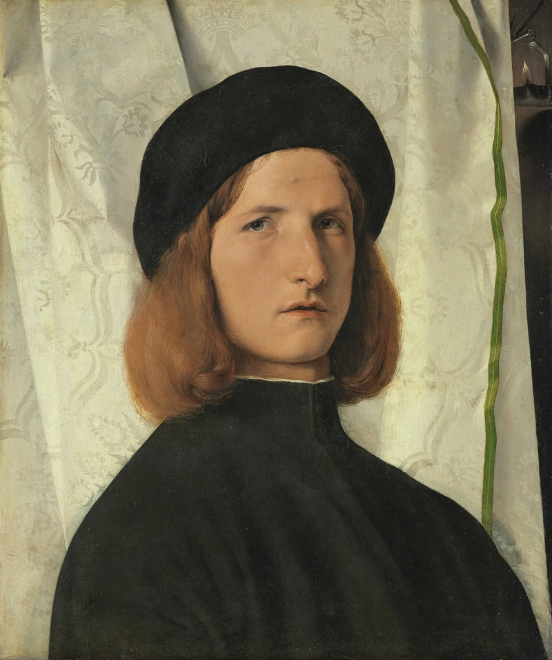 Genç Adam Portresi ve Lambası - Lorenzo Lotto
