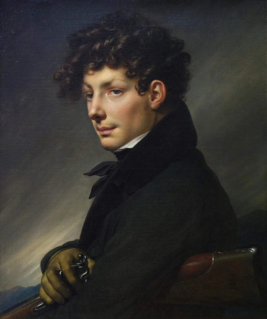 Genç Bir Adam Portresi - Avcı Kıyafetinde - Anne-Louis Girodet
