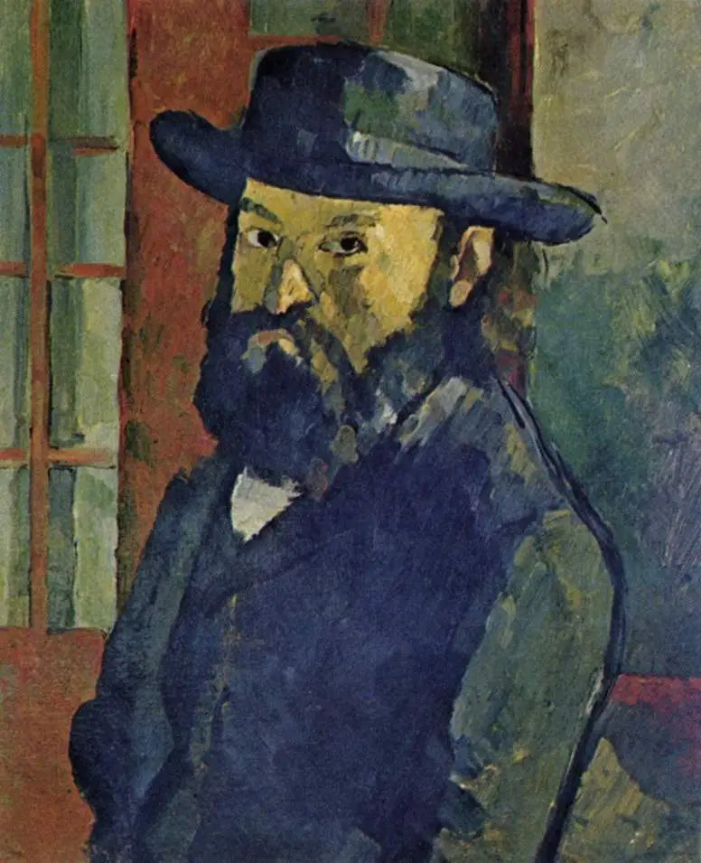 Geniş Kenarlı Şapkalı Sanatçının Portresi - Paul Cézanne