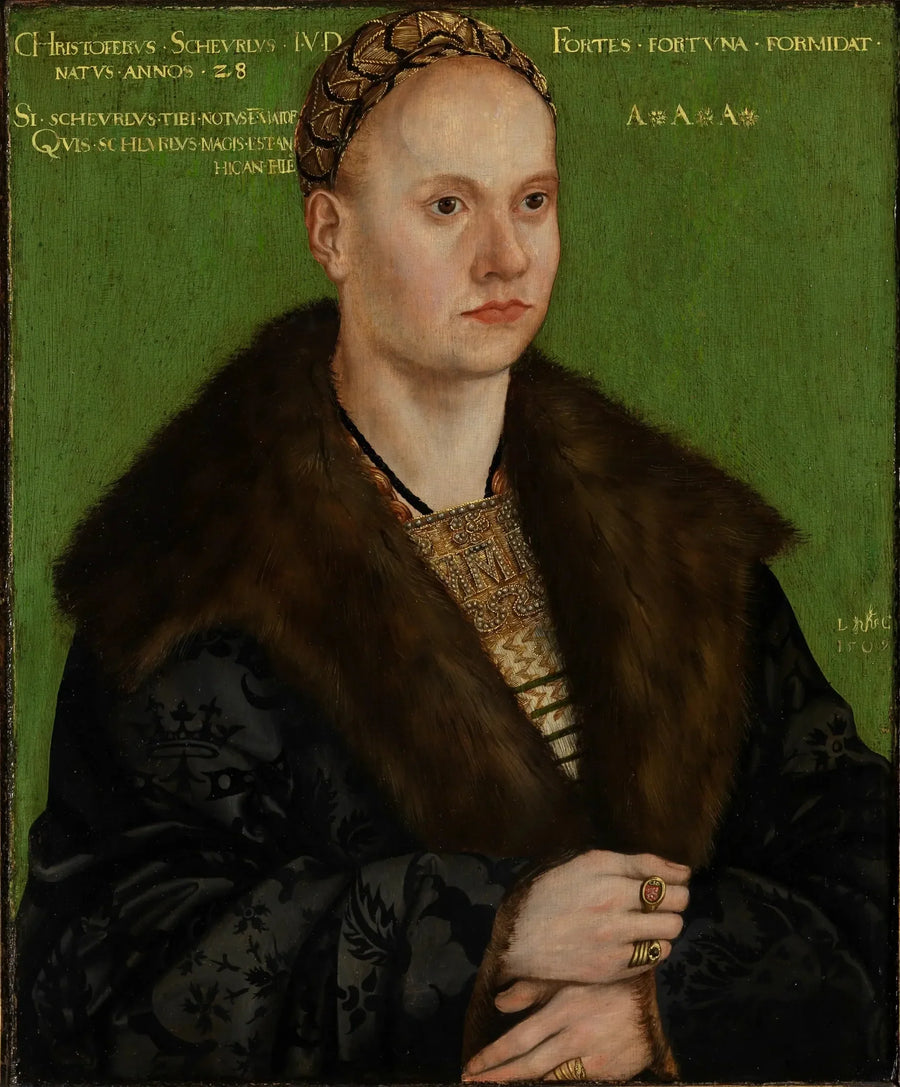 İnsanist Christoph Scheurl Portresi - Lucas Cranach the Elder