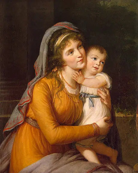 Anna Stroganova Kontesinin Oğlu ile Portresi - Élisabeth Vigée Le Brun