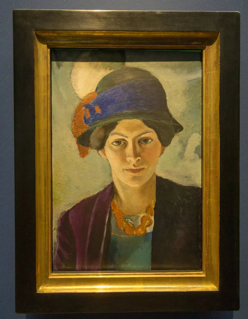 Sanatçının Kadın Portresi, Şapka ile - August Macke