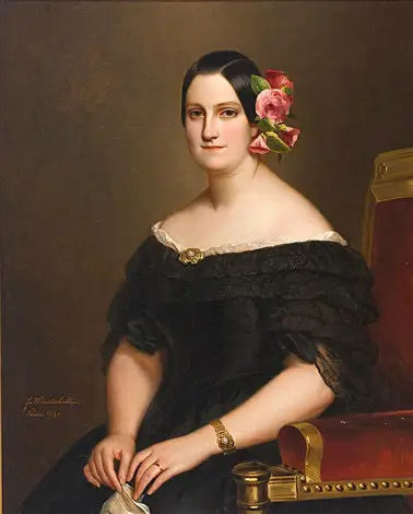 İspanya Kraliçesi Marie-Christine Portresi (1806-1878) - Franz Xaver Winterhalter