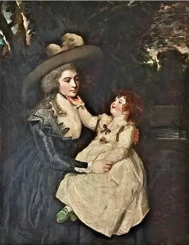 Veve Mme Seaforth ve Çocuğu Portresi - Joshua Reynolds