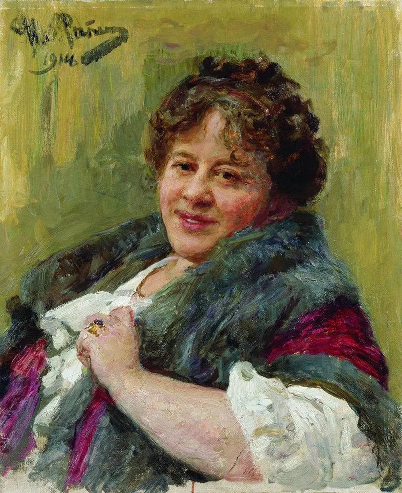 Yazar, oyun yazarı, şair ve çevirmen Tatiana Lvovna Shchepkina-Kupernik Portresi - Ilya Repin