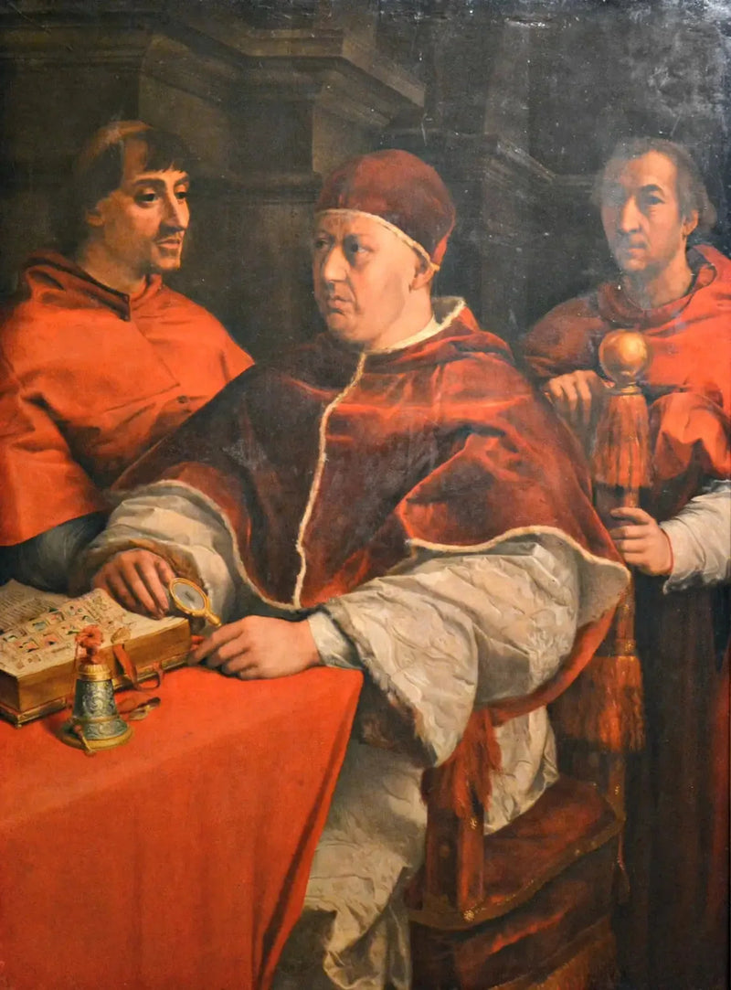 Léon X Portresi ve Kardinal Giulio de Médicis ile Luigi de' Rossi - Andrea del Sarto