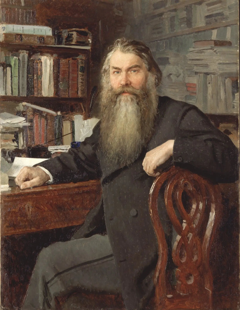 Tarihçi ve arkeolog Ivan Egorovich Zabelin portresi - Ilya Repin