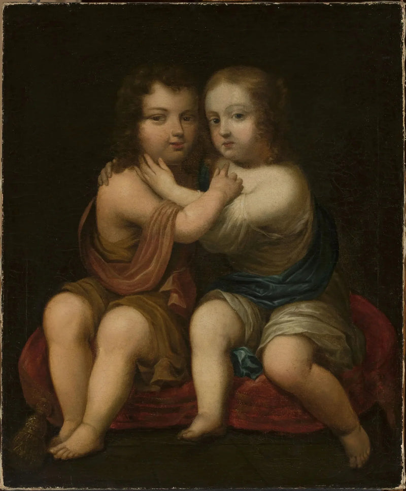 Louis XIV Çocuk Portresi ve Yarısı Kardeşi Henriette d'Angleterre ile - Pierre Mignard