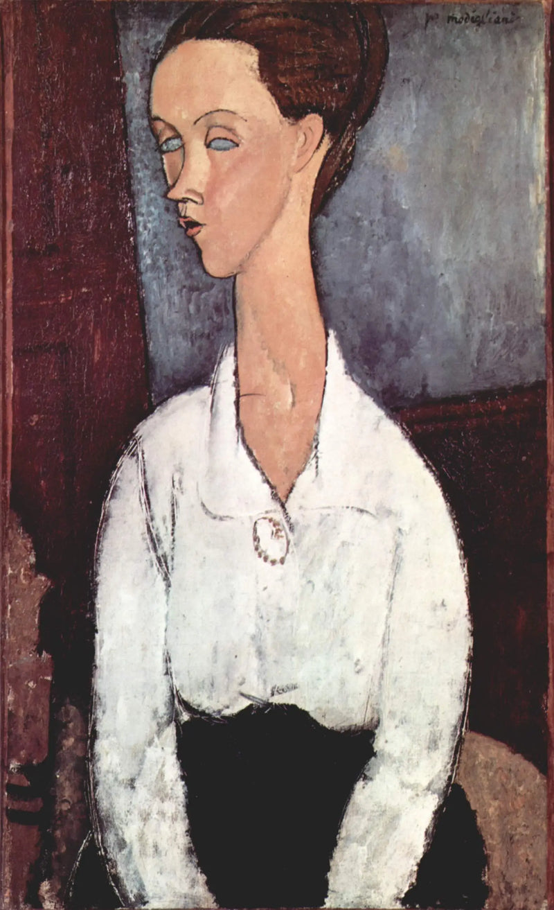 Beyaz bluzlu Lunia Czechowska Portresi - Amedeo Modigliani