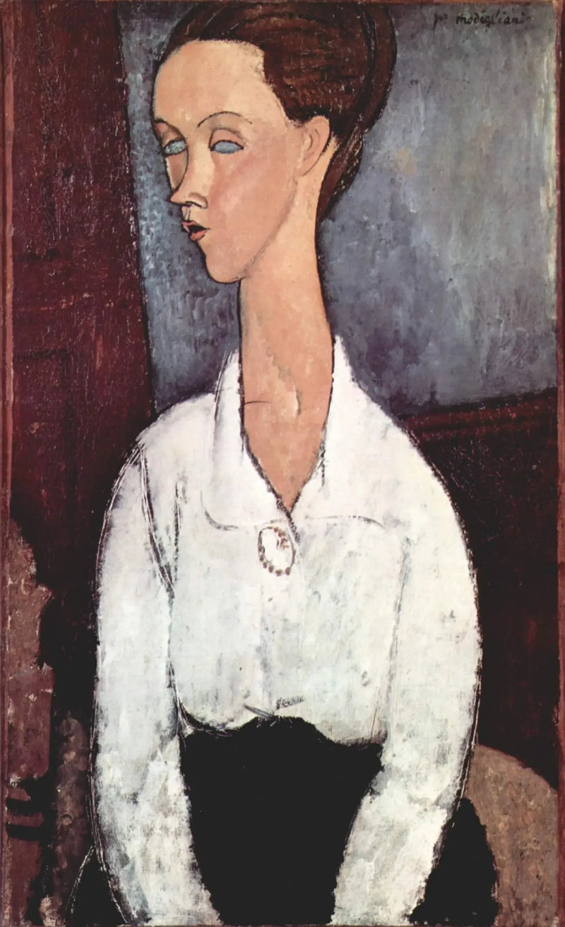 Beyaz bluzlu Lunia Czechowska Portresi - Amedeo Modigliani