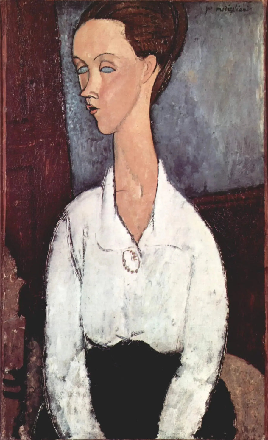 Beyaz bluzlu Lunia Czechowska Portresi - Amedeo Modigliani