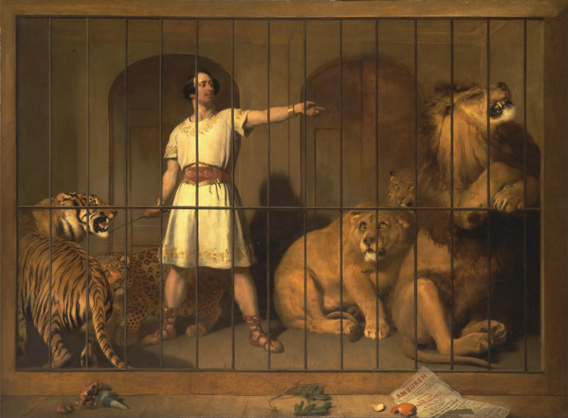Londra Tiyatrosu'nda hayvanlarıyla göründüğü şekilde Bay Van Amburgh portresi - Edwin Henry Landseer
