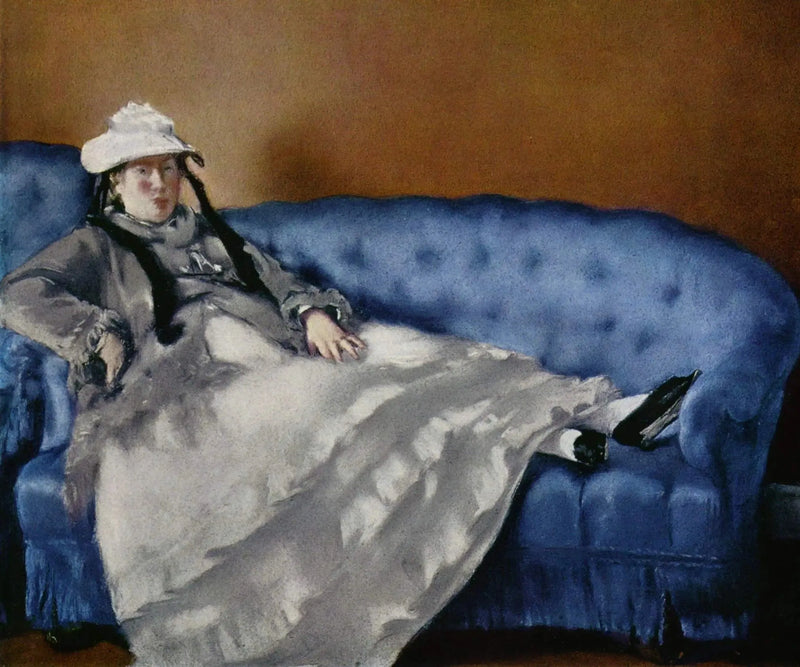 Mavi bir kanepede Madame Edouard Manet'in Portresi - Édouard Manet