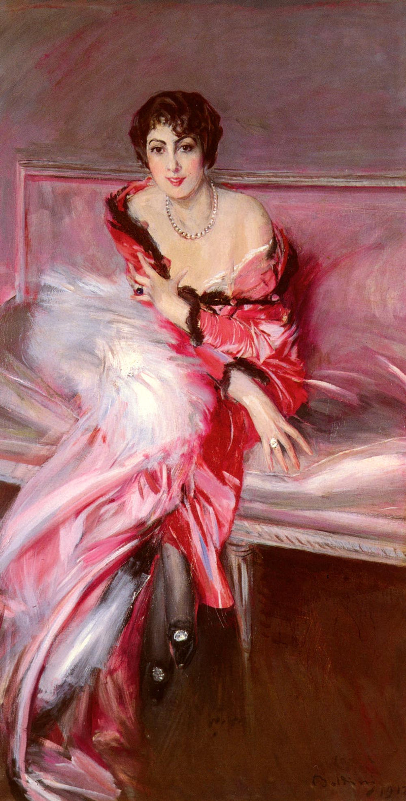 Kırmızıyla Madame Juillard Portresi - Giovanni Boldini