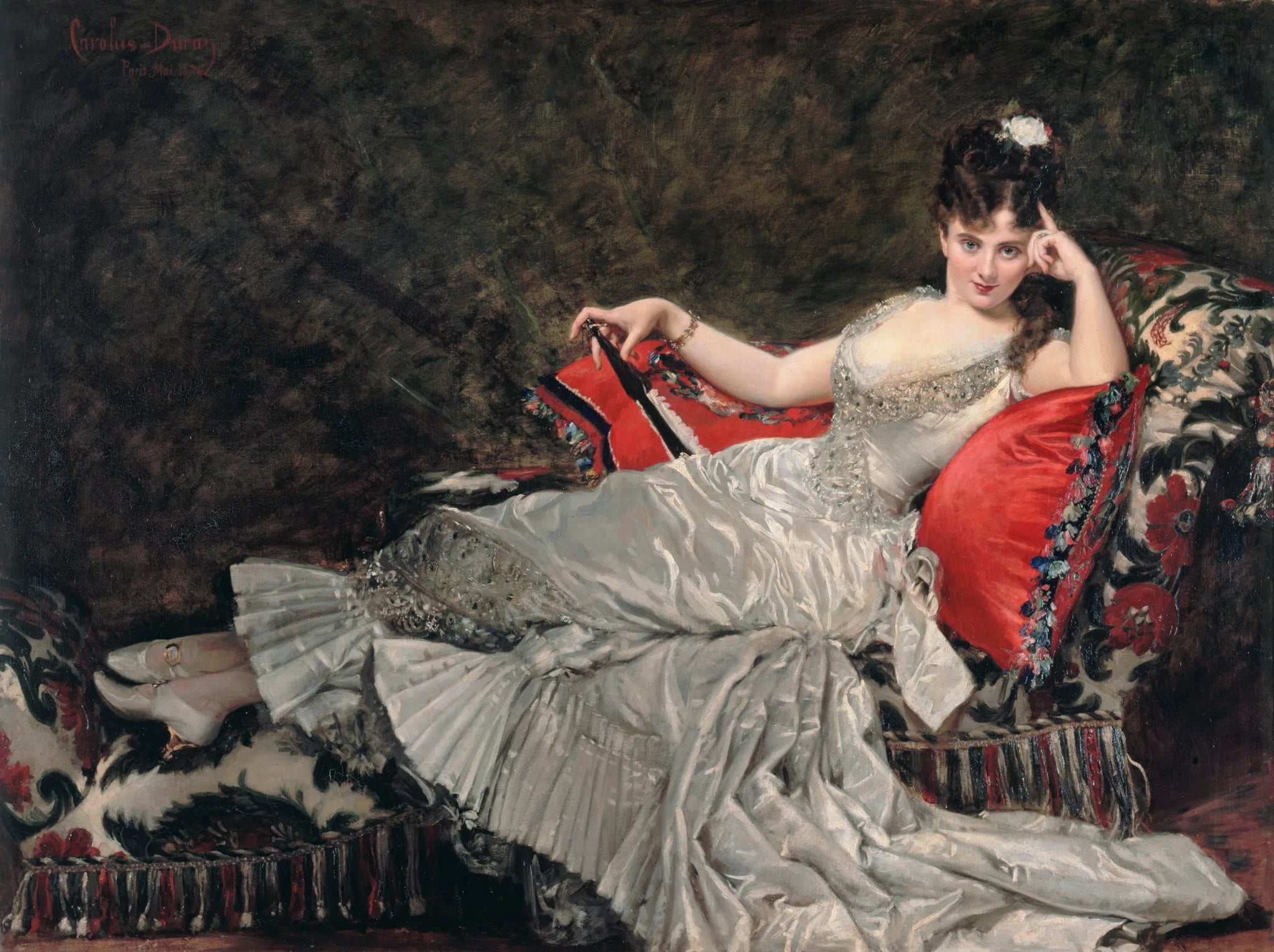 Portrait de Mademoiselle de Lancey - Carolus-Duran image 1 reproduction artisanale de tableau
