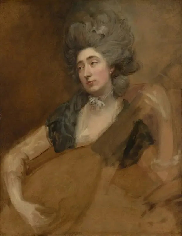 Margaret Gainsborough portresi, théorbe tutuyor - Thomas Gainsborough