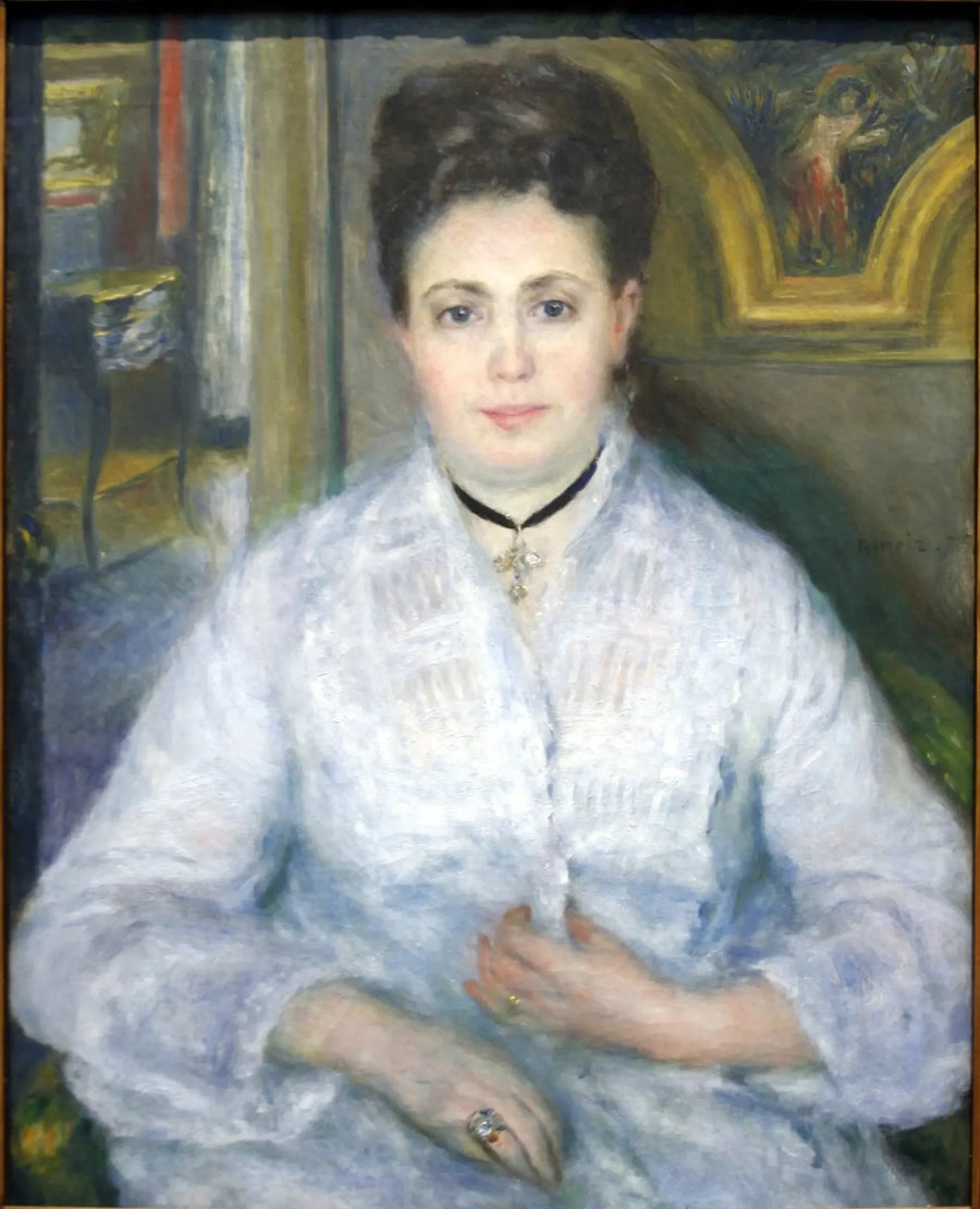 Beyaz Elbiseli Mme Chocquet Portresi - Pierre-Auguste Renoir