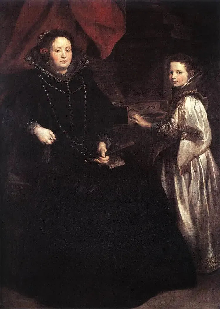 Porzia İmparatoriçe ve Kızı Maria Francesca Portresi - Antoine van Dyck