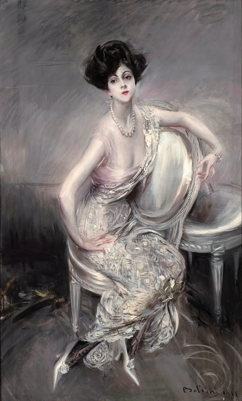 Rita de Acosta Lydig otururken portresi - Giovanni Boldini
