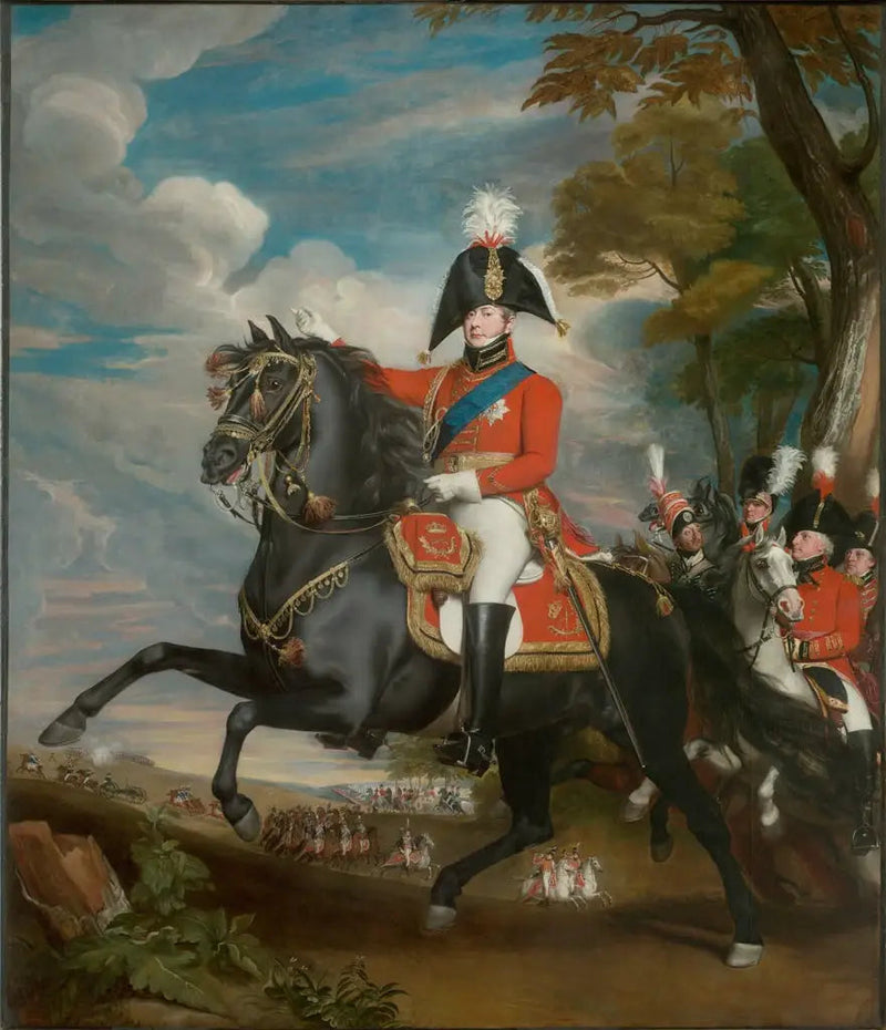 Galler Prensi'nin Bir İnceleme Sırasında Portresi, Lord Heathfield, General Turner, Albay Bloomfield ve Baron Eben'in Katılımıyla; Uzakta Albay Quinton - John Singleton Copley