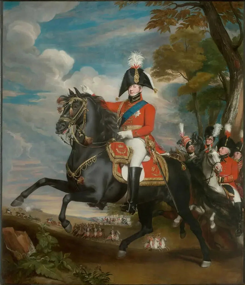 Galler Prensi'nin Bir İnceleme Sırasında Portresi, Lord Heathfield, General Turner, Albay Bloomfield ve Baron Eben'in Katılımıyla; Uzakta Albay Quinton - John Singleton Copley