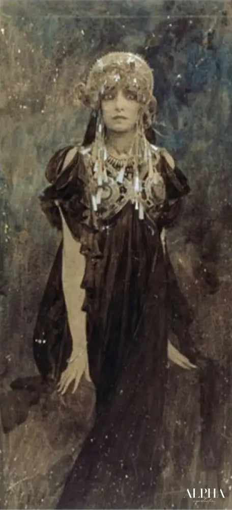 Portrait de Sarah Bernhardt - Mucha - Reproductions de tableaux et peintures haut de gamme