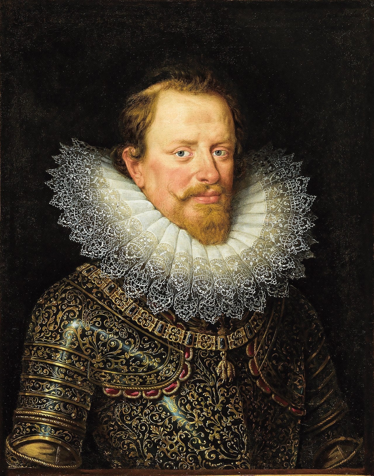 Portrait de Vincenzo Gonzaga, duc de Mantoue, portant l'armure et l'Ordre de la Toison d'Or - Frans Pourbus the Younger