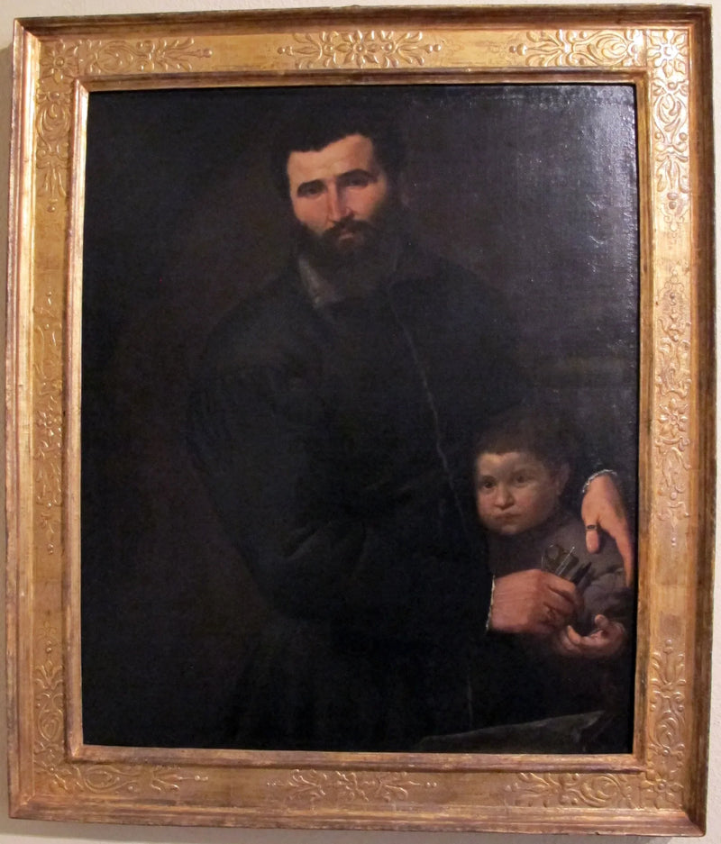 Lorenzo Lotto ile Gian Giacomo Bonamigo cerrahının oğlu Giovanni Antonio ile portresi