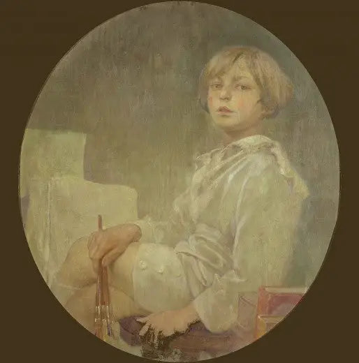 Mucha'nın oğlu Jiří'nin portresi - Alphonse Mucha