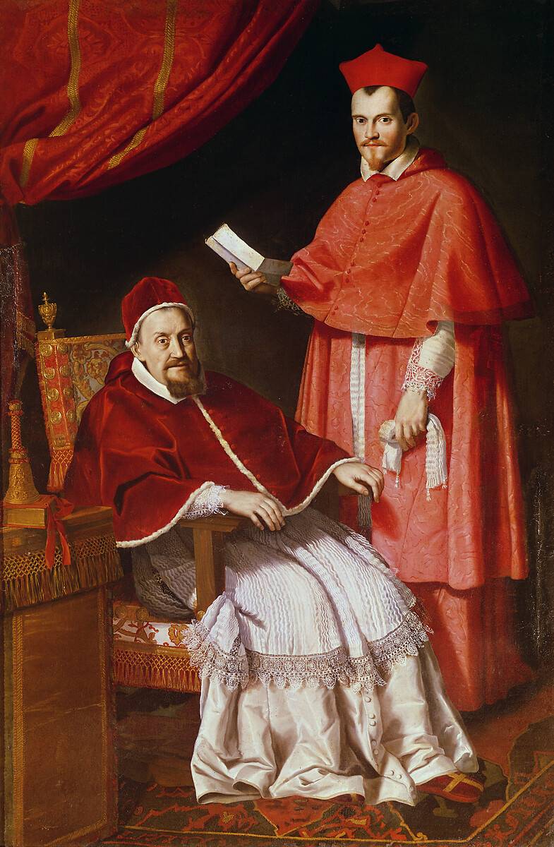 Papa Gregorius XV ve Kardinal Ludovico Ludovisi Portresi - Domenichino