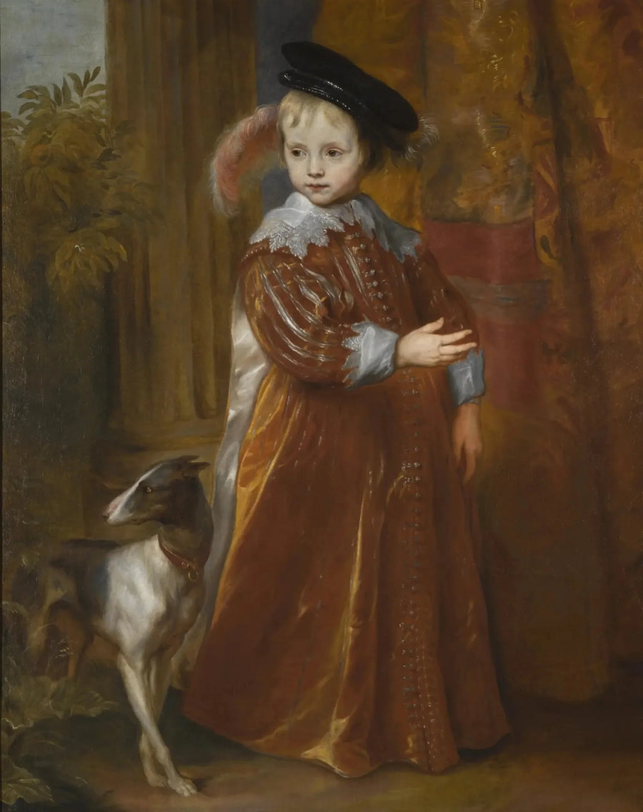 Genç Bir Oğlan Olarak Prens Guillaume II Oranje Portresi, Bir Köpekle - Antoine van Dyck